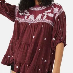 Free People Edie Tee in Sweet Raisin (XS)
